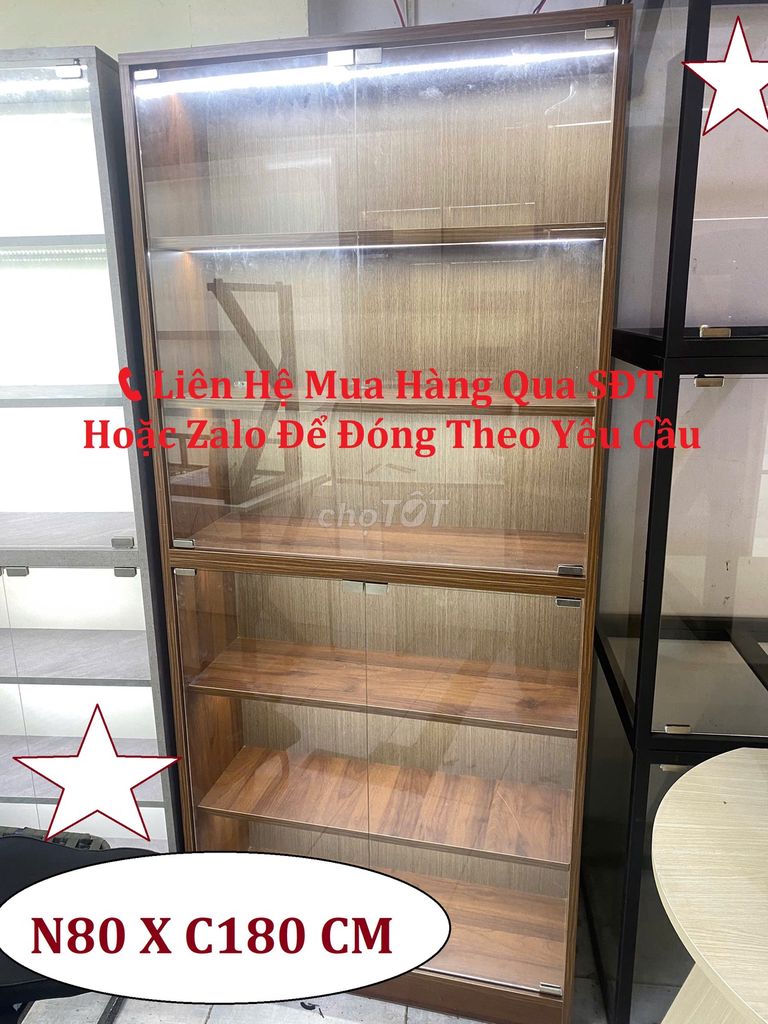 TỦ TRƯNG BÀY / TỦ DECOR PHÒNG 80X180X30CM VÂN GỖ. Mua bán Tủ, kệ gia đình tại Quận Tân Bình Tp Hồ Chí Minh được đăng bởi  BÀN GHẾ VĂN PHÒNG VÀ TỦ TRƯNG BÀY SHOP hình 1