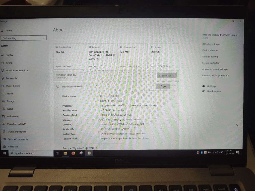 Dell Latitude 5421 i5-11400H 14 inch 16GB/238GB. Mua bán Laptop tại Quận Gò Vấp Tp Hồ Chí Minh được đăng bởi Đăng hình 1
