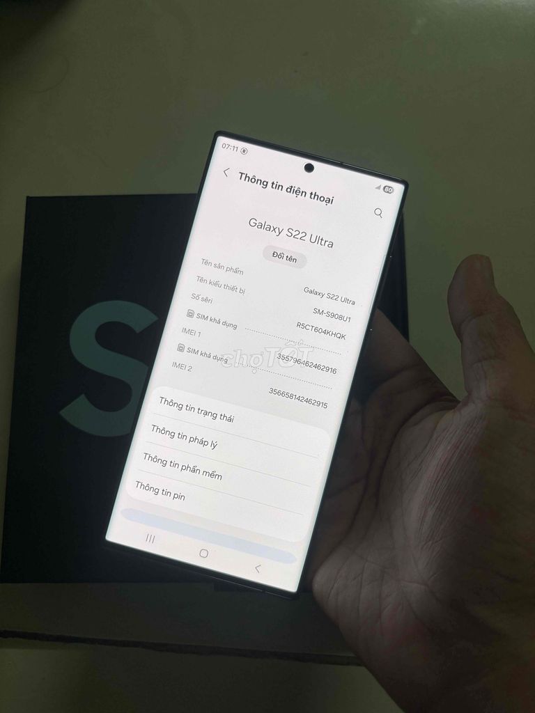 Samsung S22 Ultra 8GB/128GB Đen. Mua bán Điện thoại tại Huyện Hóc Môn Tp Hồ Chí Minh được đăng bởi Tuấn Đồ Dõm hình 1