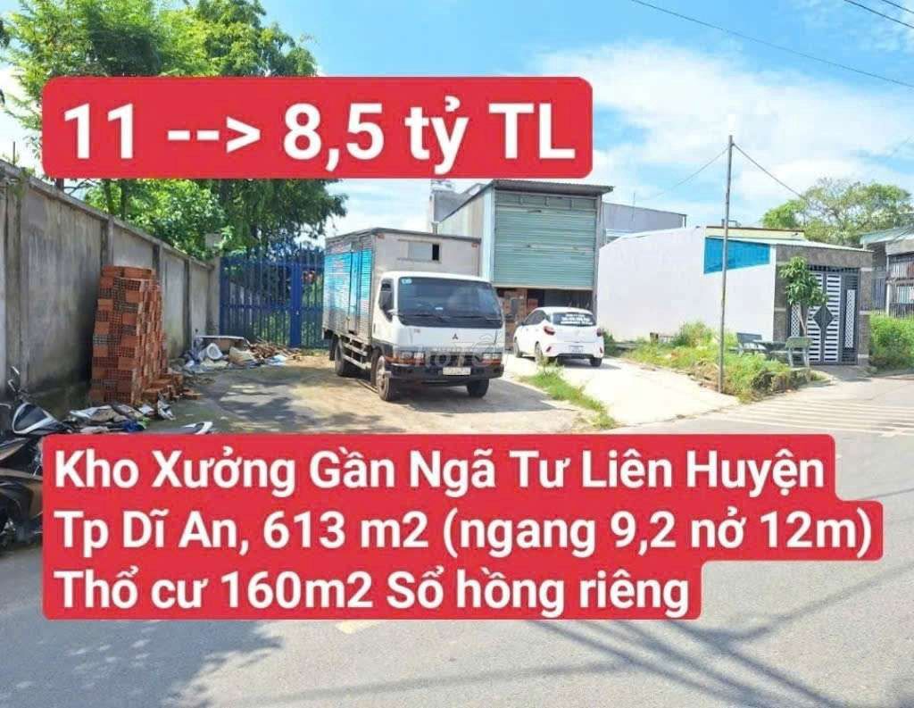 🆘 Đất Kho Xưởng Biệt Thự Gần Vòng Xoay An Phú, P. Tân Bình Tp. Dĩ An