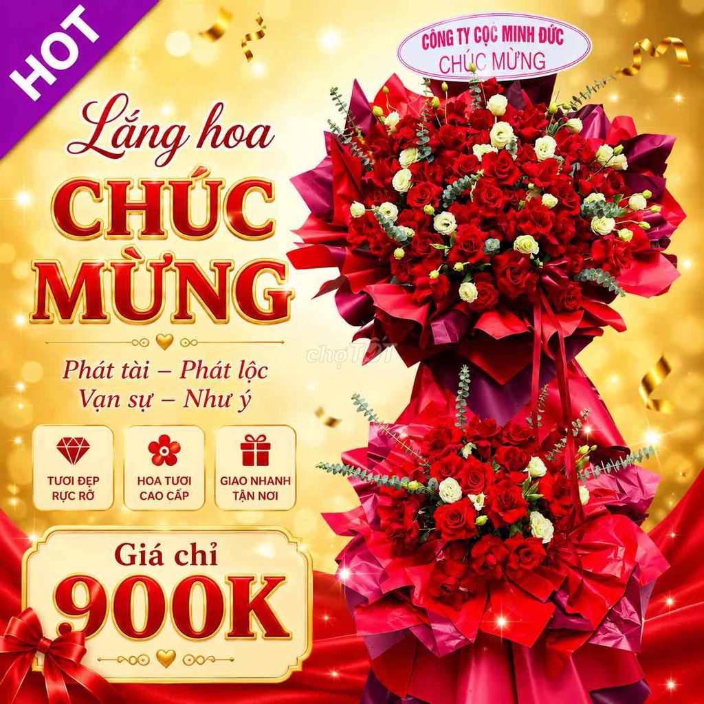 Hoa Chúc Mừng Tone Đỏ Chúc Khai Trương Hồng Phát. Mua bán Cây cảnh, đồ trang trí tại Huyện Tiên Du Bắc Ninh được đăng bởi TRUNG TÂM TỔ CHỨC DỊCH VỤ CƯỚI HỎI TRỌN GÓI DUYÊN GẤM hình 1