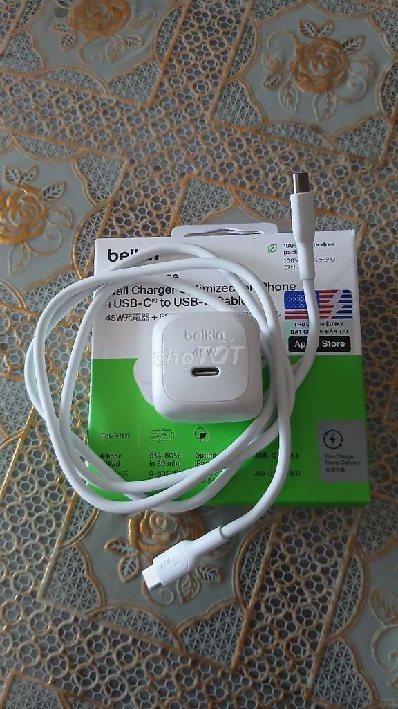 Sạc điện thoại Belkin 45W Trắng Như mới. Mua bán Phụ kiện (Màn hình, Chuột...) tại Huyện Phước Long Bạc Liêu được đăng bởi livethn hình 1