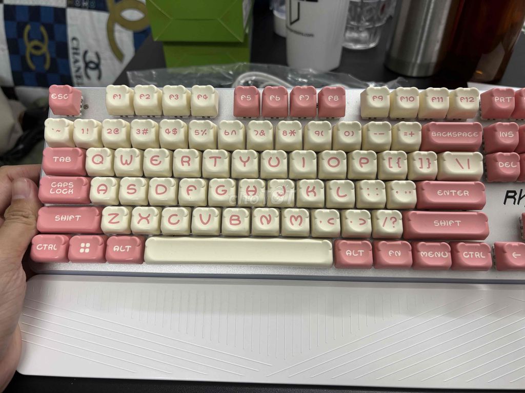 Bàn phím Cơ ROYAL KLUDGE 918 độ Keycap theme hồng