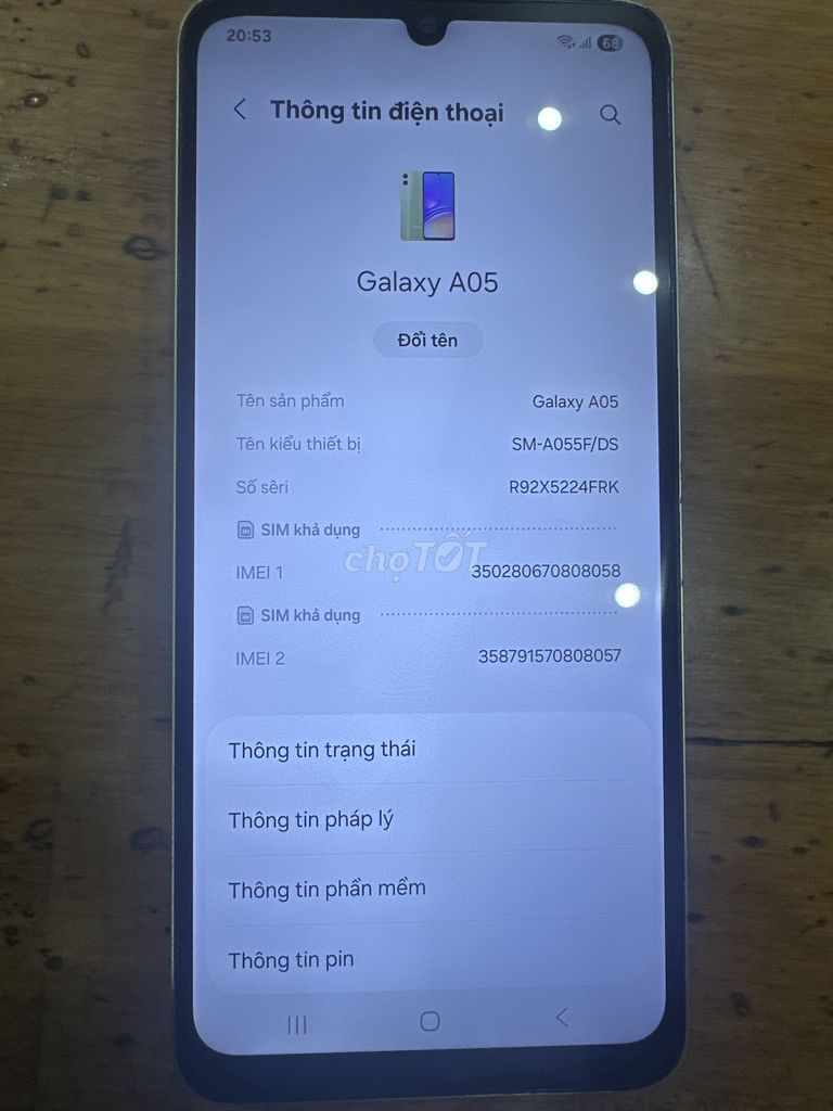 Samsung A05 128GB Xanh lá. Mua bán Điện thoại tại Quận Liên Chiểu Đà Nẵng được đăng bởi Vuong The hình 1