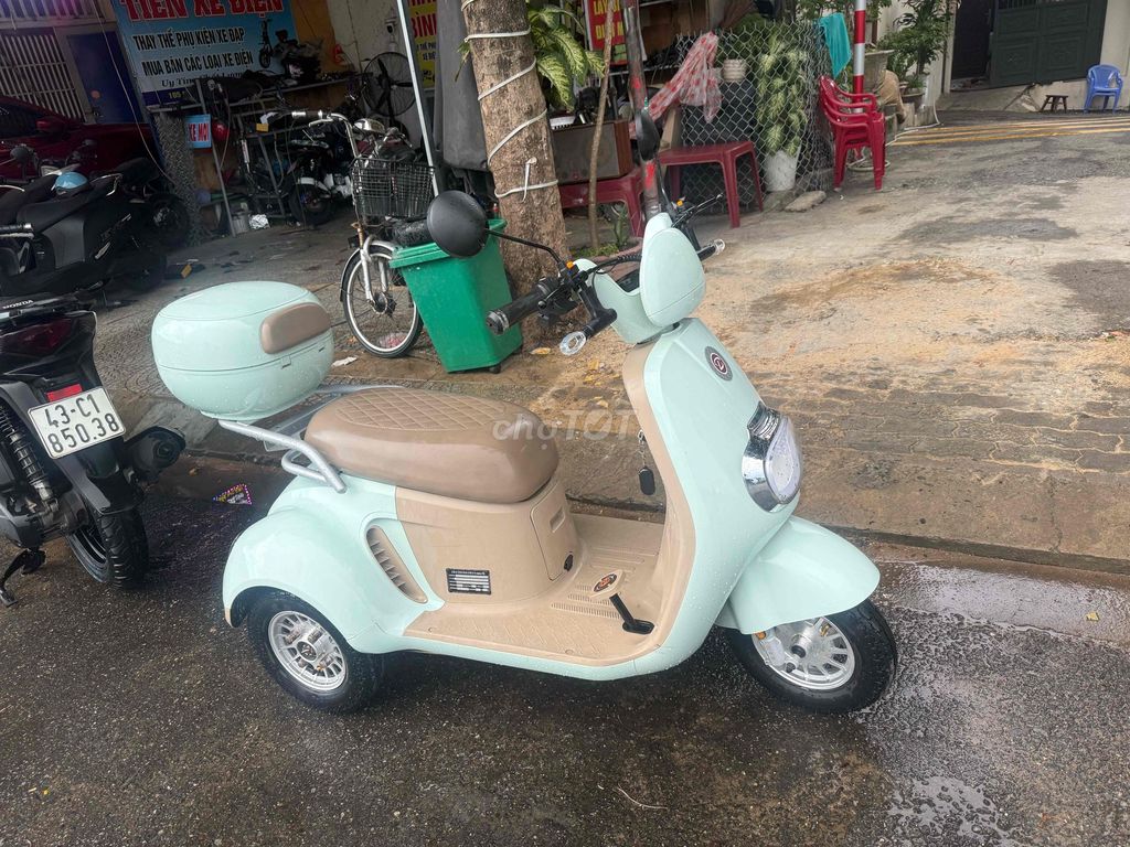 Xe điện Ba bánh 2 chỗ Xanh ngọc