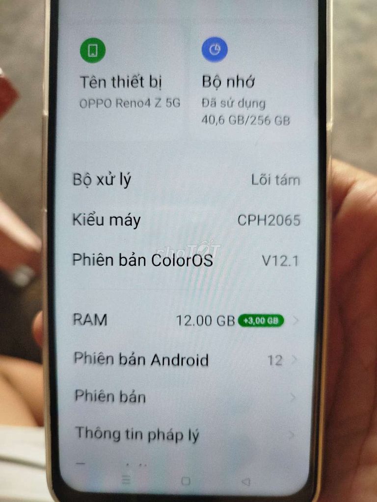 OPPO Reno4 Z 5G 12GB/256GB 99%. Mua bán Điện thoại tại Huyện Củ Chi Tp Hồ Chí Minh được đăng bởi Nguyễn Tài hình 1