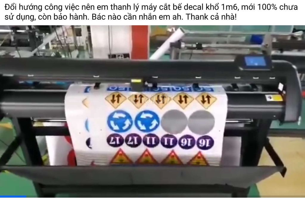 Máy cắt bế decal khổ 1m6 mới 100%