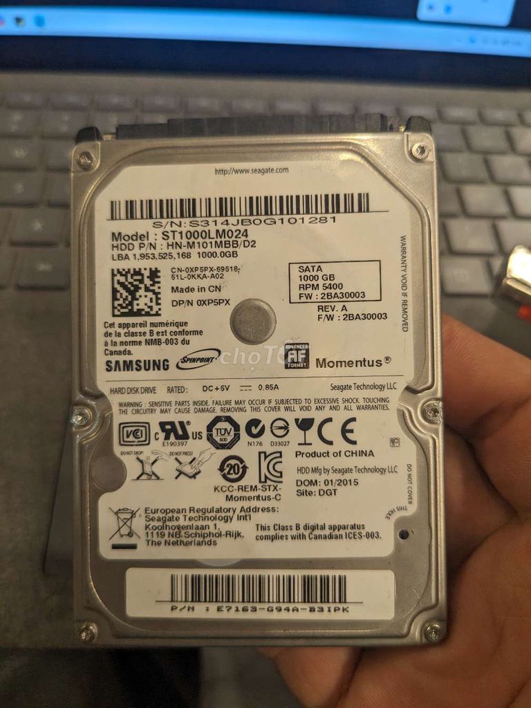 Ổ cứng hdd laptop samsung 1tb sk100. Mua bán Linh kiện (RAM, Card...) tại Quận 8 Tp Hồ Chí Minh được đăng bởi SHIP hình 1