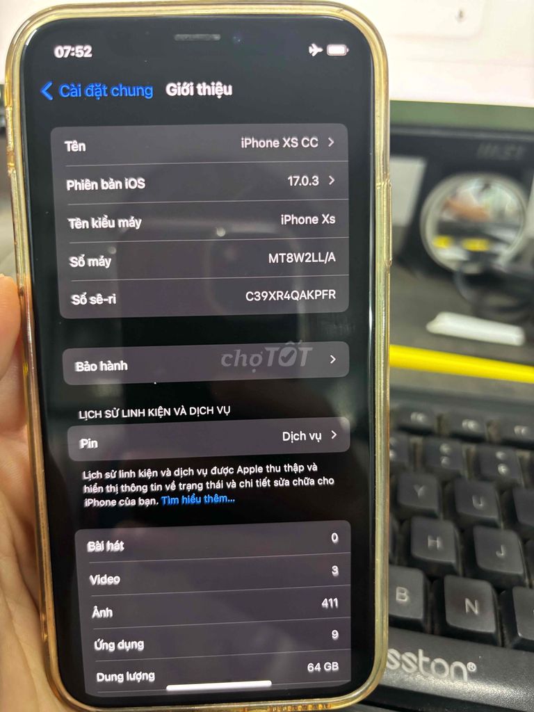 iPhone XS 64GB Vàng iOS 17.0.3. Mua bán Điện thoại tại Thành phố Tuy Hòa Phú Yên được đăng bởi Bad boy hình 1