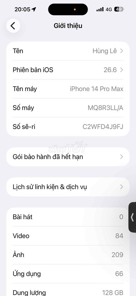 Apple iPhone 14 Pro Max 128GB Tím. Mua bán Điện thoại tại Thành phố Buôn Ma Thuột Đắk Lắk được đăng bởi Hùng hình 1