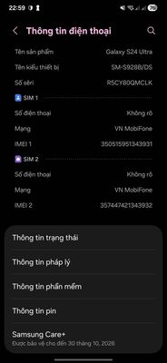 Samsung s24 ultra 256gb còn BH dài hạn.. Mua bán Điện thoại tại Quận Bình Thạnh Tp Hồ Chí Minh được đăng bởi Đạt Lê hình 1