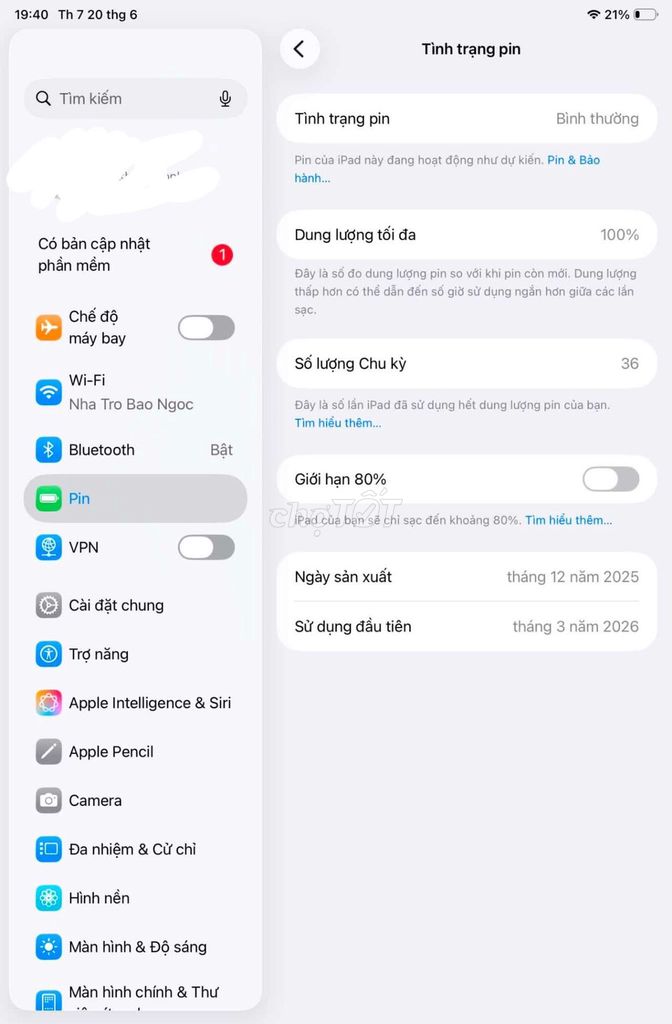 Apple iPad mini 7 Xanh. Mua bán Máy tính bảng tại Quận Bình Thuỷ Cần Thơ được đăng bởi Bảo hình 1
