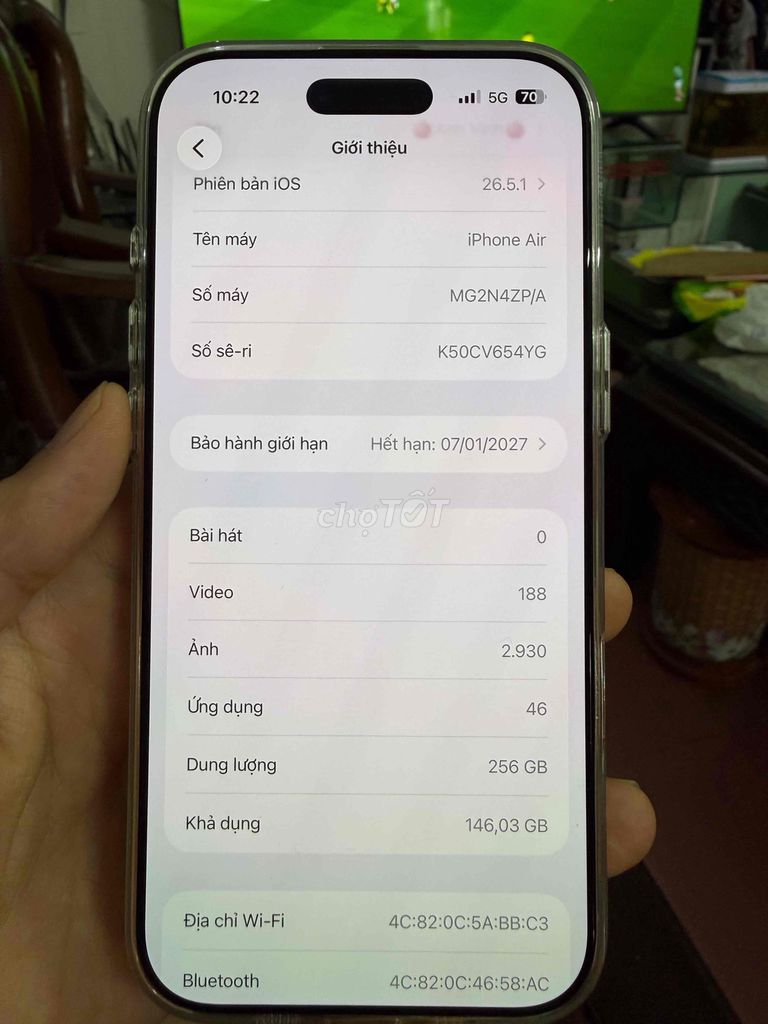 Apple iPhone Air 256GB vàng zin all chính hãng. Mua bán Điện thoại tại Huyện Đan Phượng Hà Nội được đăng bởi Đăng Quang hình 1