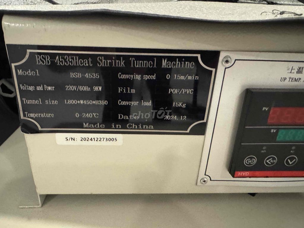 Máy co màng nhiệt 9kW 220V cũ màu Kem. Mua bán Đồ chuyên dụng, Giống nuôi trồng tại Quận Bình Thạnh Tp Hồ Chí Minh được đăng bởi Tuấn Anh hình 1