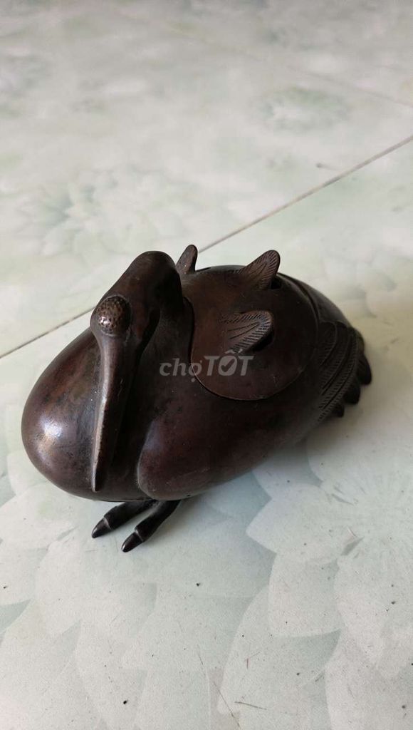 Lư xông trầm Đồng Thiên Nga 12cm. Mua bán Đồ sưu tầm, đồ cổ tại Huyện Cần Giuộc Long An được đăng bởi Phan Nga hình 1