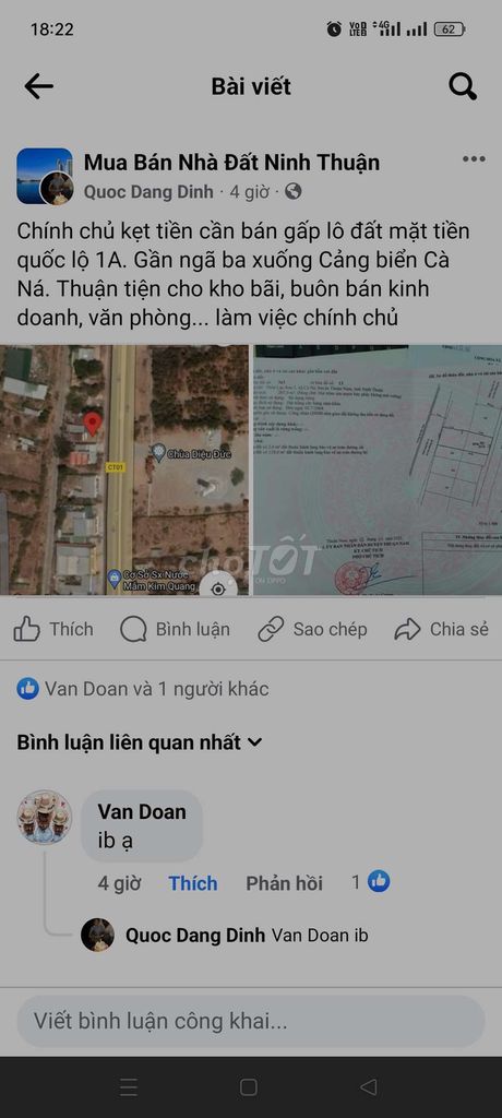 Bán đất mặt đường quốc lộ 1a gần ngã ba đường xuống cảng. Mua bán Đất tại Huyện Thuận Nam Ninh Thuận được đăng bởi quốc hình 6