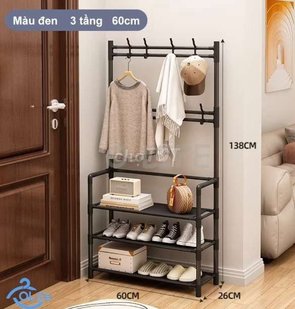 Kệ giày dép đa năng 4 tầng tiện ích kèm móc treo. Mua bán Tủ, kệ gia đình tại Quận Tân Bình Tp Hồ Chí Minh được đăng bởi Phương Thùy hình 1