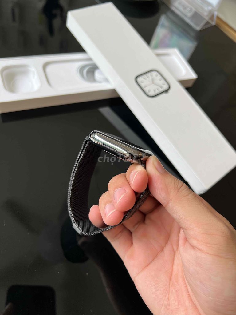 Apple watch series 7/45 thép đen esim full pk