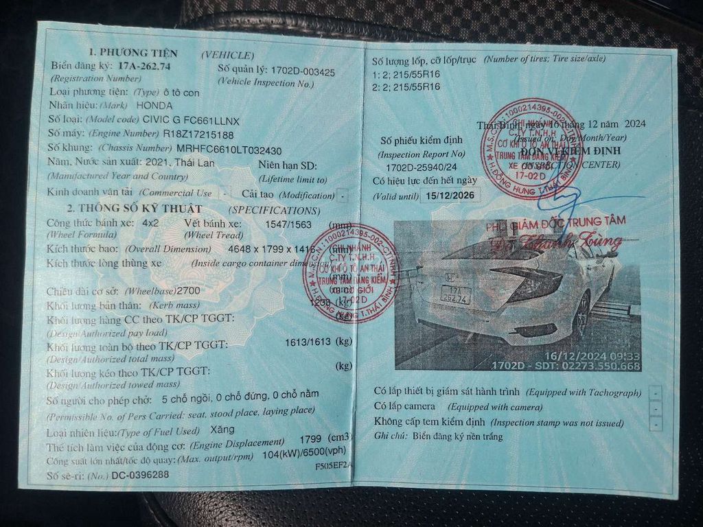 2021 1.8G CVT - 520 km. Mua bán Ô tô tại Thành phố Thái Bình Thái Bình được đăng bởi xuân Đức  hình 20