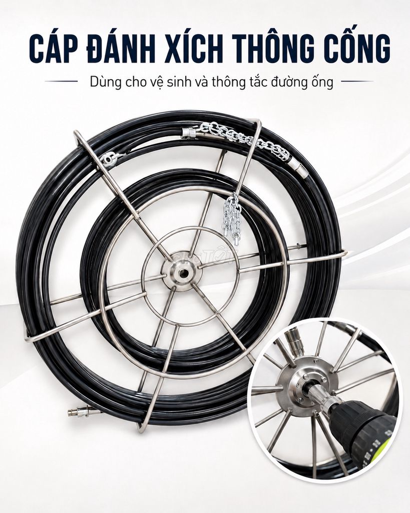 Dụng cụ thông cống Lồng xoay cáp đánh xích. Mua bán Đồ chuyên dụng, Giống nuôi trồng tại Huyện Bình Chánh Tp Hồ Chí Minh được đăng bởi Nguyen Minhthu hình 1