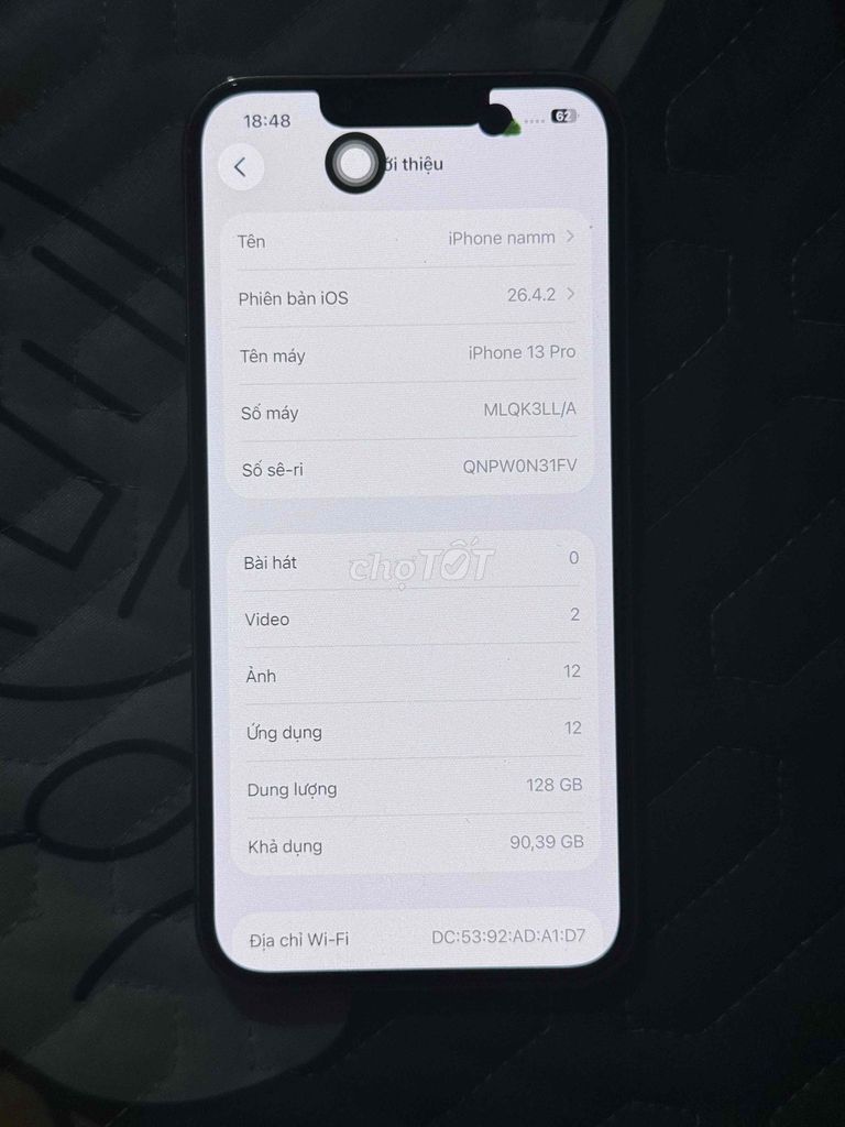 Apple iPhone 13 pro quốc tế 128 gb. Mua bán Điện thoại tại Thành phố Thuận An Bình Dương được đăng bởi pbngoc hình 1
