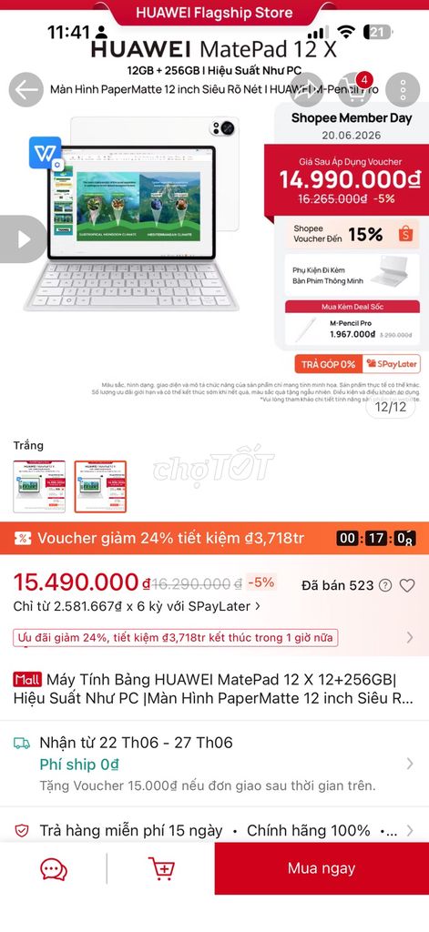 Huawei MatePad 12X Trắng Tặng Bút 3tr. Mua bán Máy tính bảng tại Thành phố Thủ Đức Tp Hồ Chí Minh được đăng bởi Ve Nguyen  hình 1