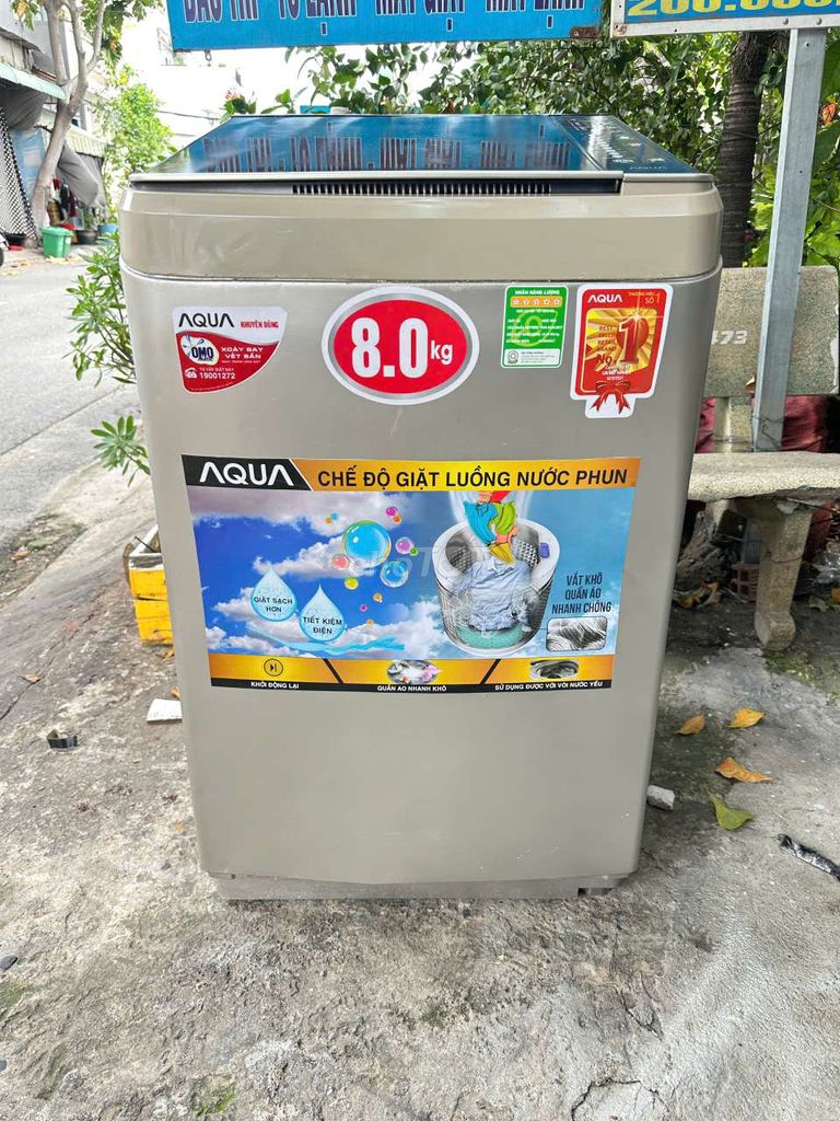 Máy giặc aqua 8kg máy zin giặc vắt bao êm freship