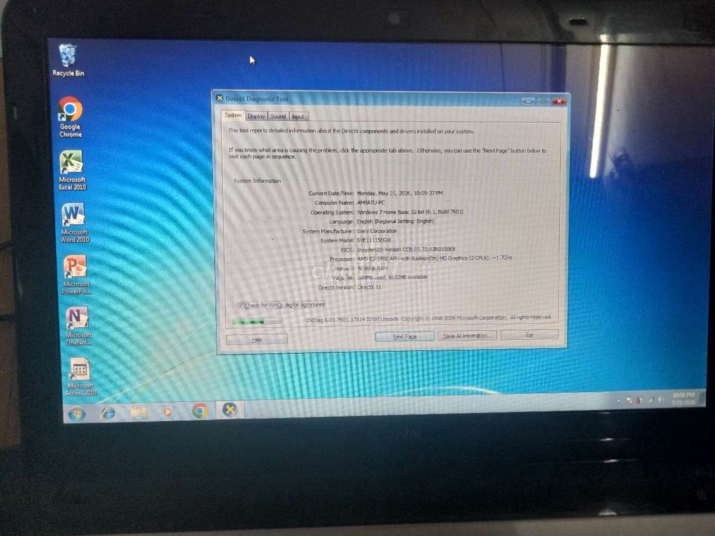 Sony Vaio AMD 4GB/320GB Trắng. Mua bán Laptop tại Quận Hoàng Mai Hà Nội được đăng bởi Phạm Đức Long hình 1