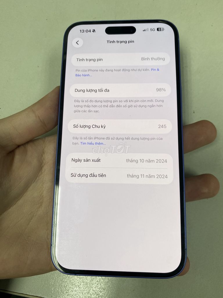iPhone 16 Plus 128GB Xanh Đã sử dụng. Mua bán Điện thoại tại Thành phố Thủ Đức Tp Hồ Chí Minh được đăng bởi Chí Nguyện hình 1