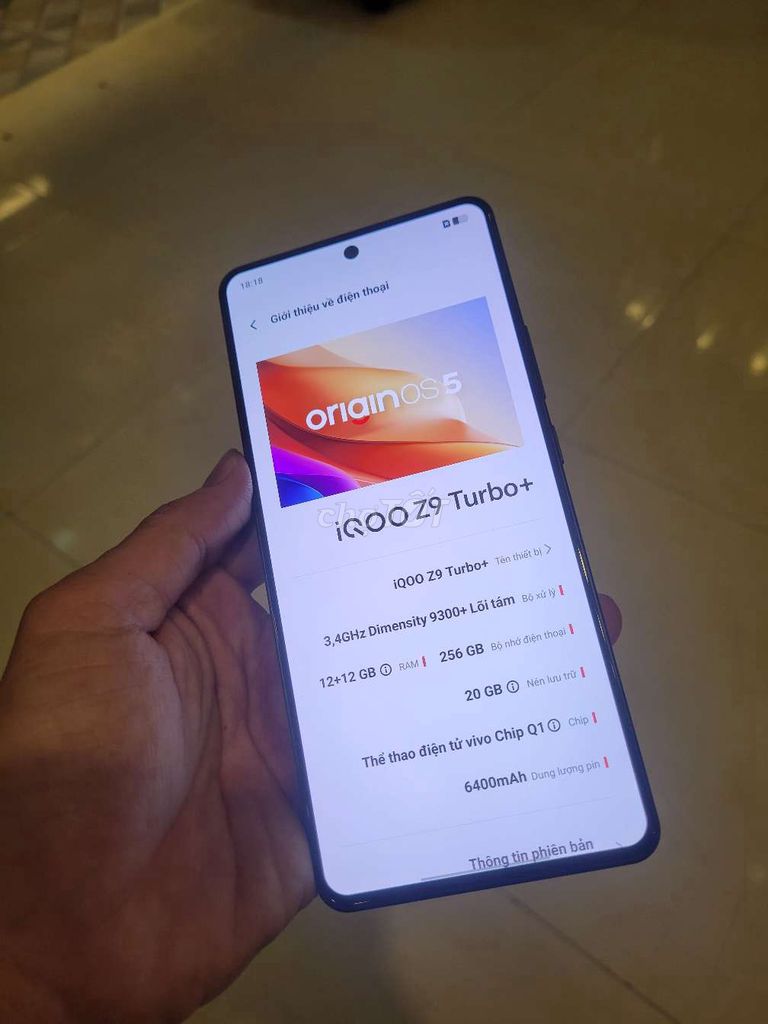 iQOO Z9 Turbo+ 12+12GB/256GB Đen. Mua bán Điện thoại tại Huyện Tân Phước Tiền Giang được đăng bởi Cầm đồ thanh lý  hình 1