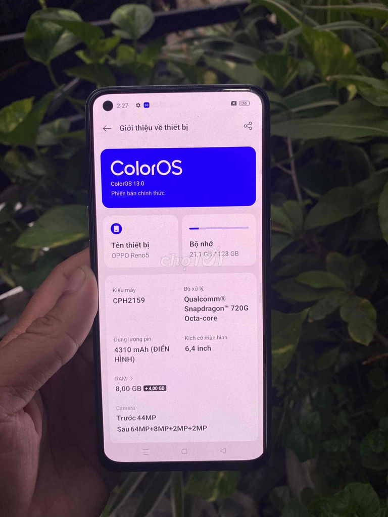 OPPO Reno5 128GB Full Zin. Mua bán Điện thoại tại Thành phố Thuận An Bình Dương được đăng bởi Huy SP hình 1