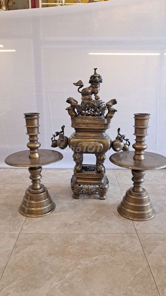 Bộ lư đồng Huế Đồng 83cm 33kg. Mua bán Đồ sưu tầm, đồ cổ tại Huyện Hóc Môn Tp Hồ Chí Minh được đăng bởi Đồ Đồng Thanh Luyện hình 1