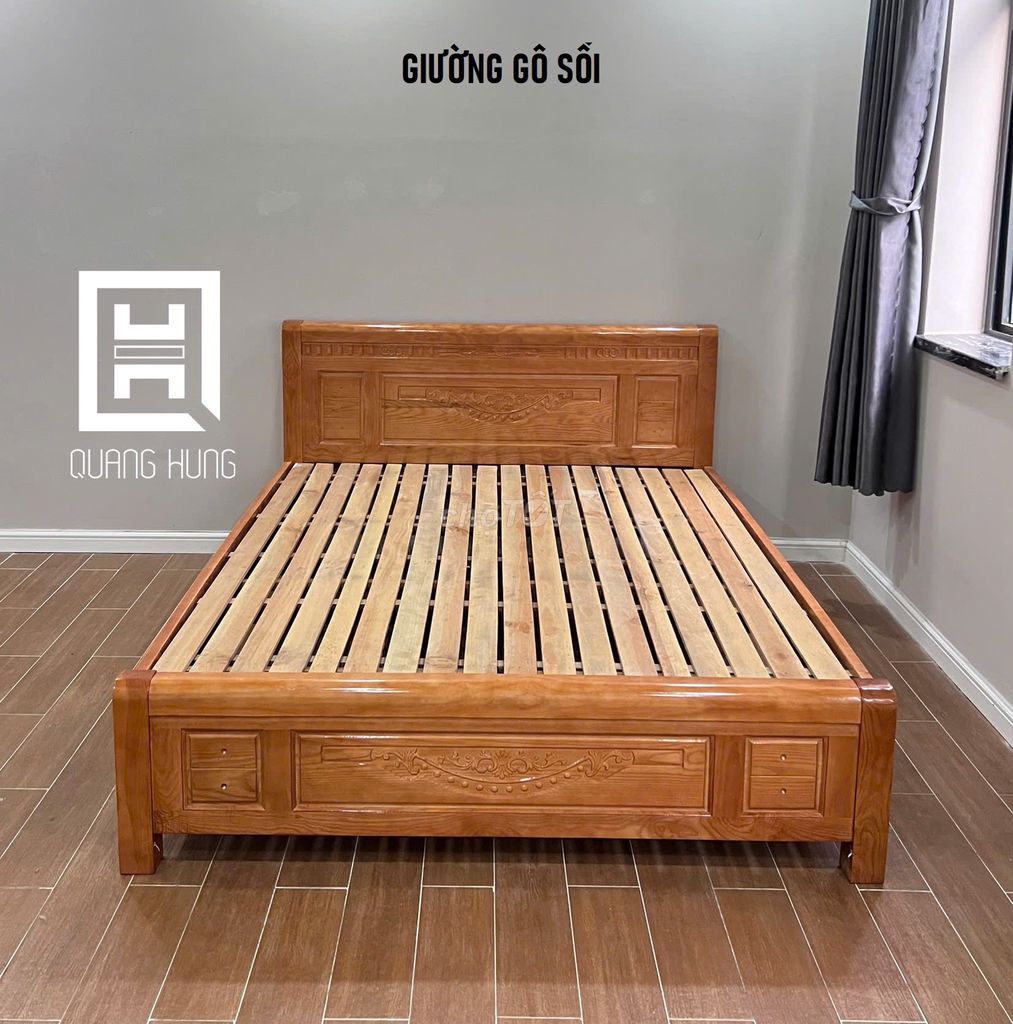 GIƯỜNG GỖ SỒI=GIƯỜNG GỖ_GIƯỜNG GỖ$GIƯỜNG GỖ SỒI//=. Mua bán Giường, chăn ga gối nệm tại Thành phố Thủ Đức Tp Hồ Chí Minh được đăng bởi Nội thất Quang Hùng hình 1