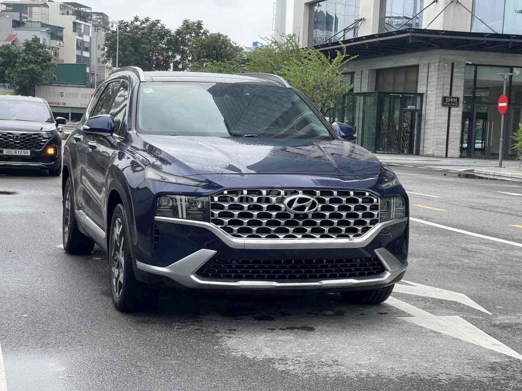 Hyundai Santafe 2021 полная комплектация кнопка Синий