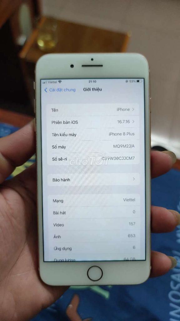 Apple iPhone 8 Plus 64GB Vàng Đã sử dụng. Mua bán Điện thoại tại Huyện Giao Thủy Nam Định được đăng bởi Khánh Đỗ hình 1