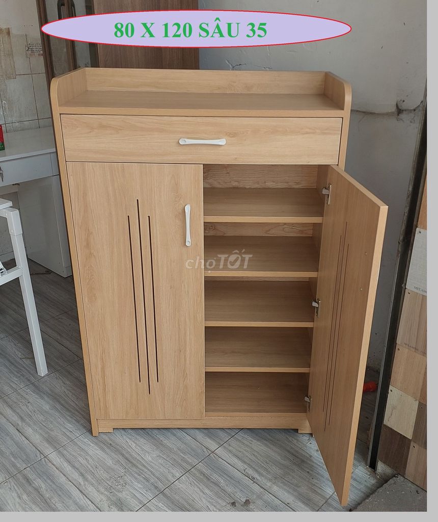Tủ giày gỗ 80x120x35cm. Mua bán Tủ, kệ gia đình tại Quận Gò Vấp Tp Hồ Chí Minh được đăng bởi NỘI THẤT VĂN PHÒNG hình 1