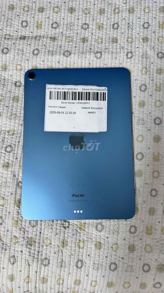 Apple iPad Air M1 64GB Xanh dương. Mua bán Máy tính bảng tại Quận 7 Tp Hồ Chí Minh được đăng bởi nguyễn hoàng nhật tuấn hình 1