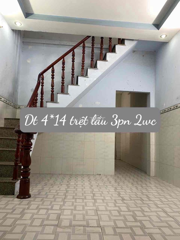 Nhà mặt tiền trệt lầu 4*14 3pn tiện kinh doanh