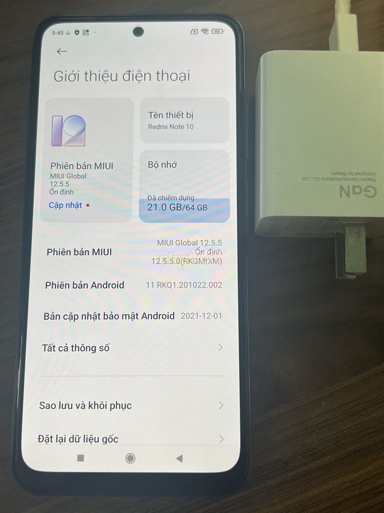 Xiaomi Redmi Note 10 64GB Xanh, kèm sạc GaN 55W. Mua bán Điện thoại tại Thành phố Biên Hòa Đồng Nai được đăng bởi Nguyễn Xuân Bằng hình 1