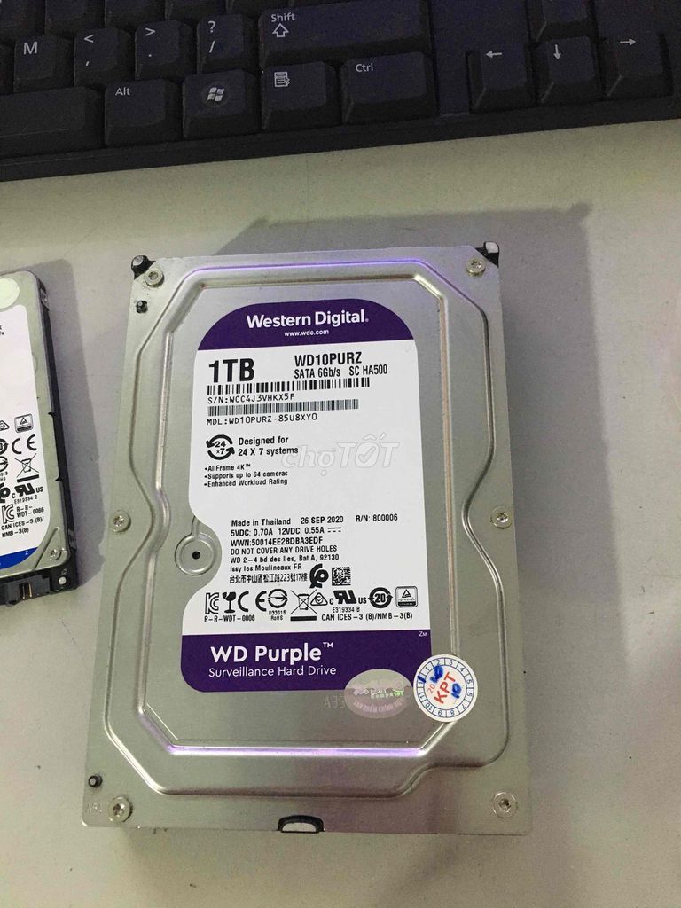 Ổ cứng hdd pc 3.5 1T WD tím tốt 100%