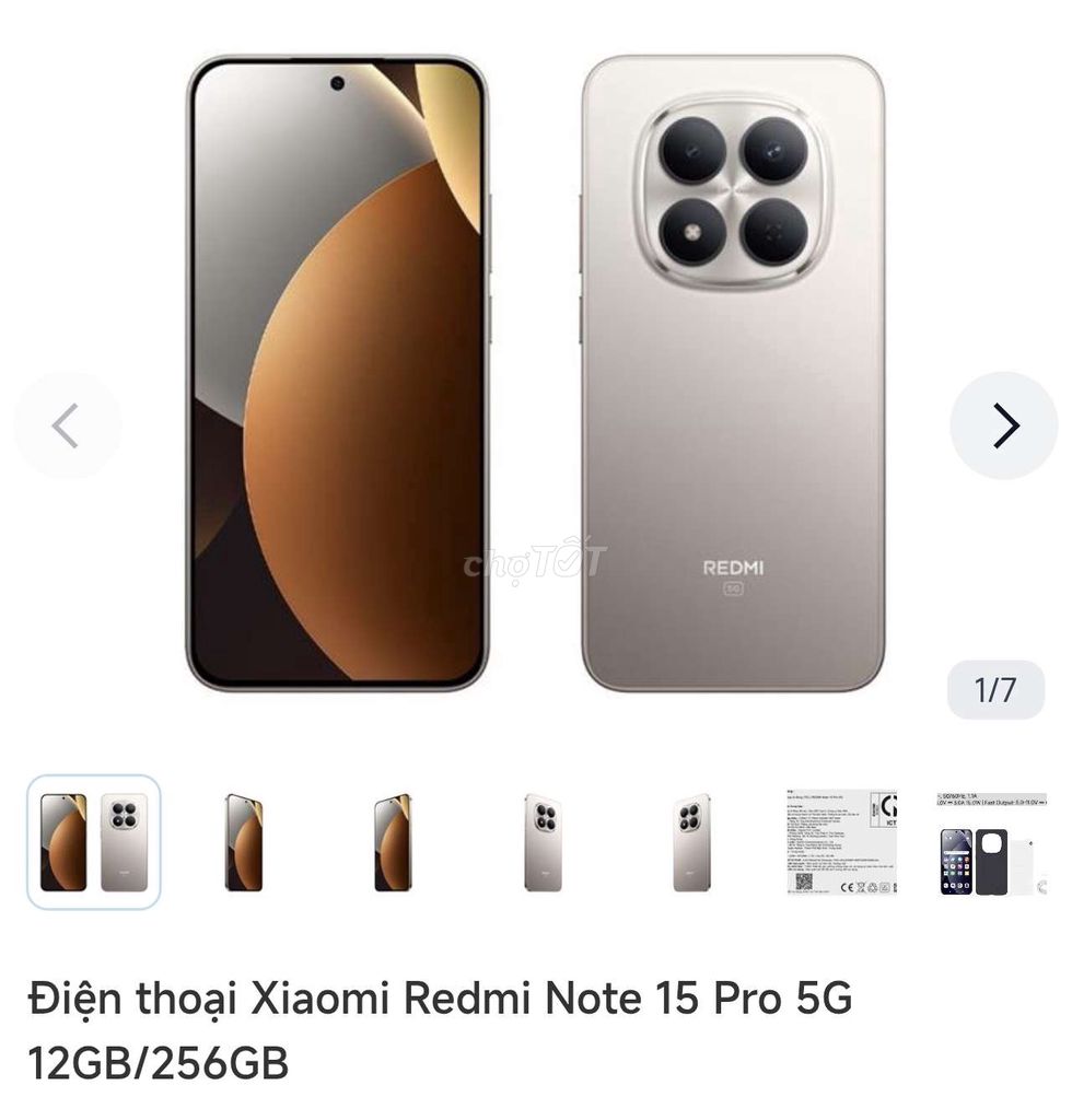 Xiaomi Redmi Note 15 Pro 5G 12GB/256GB Titan. Mua bán Điện thoại tại Huyện Châu Thành Tây Ninh được đăng bởi Thanh Giang hình 1