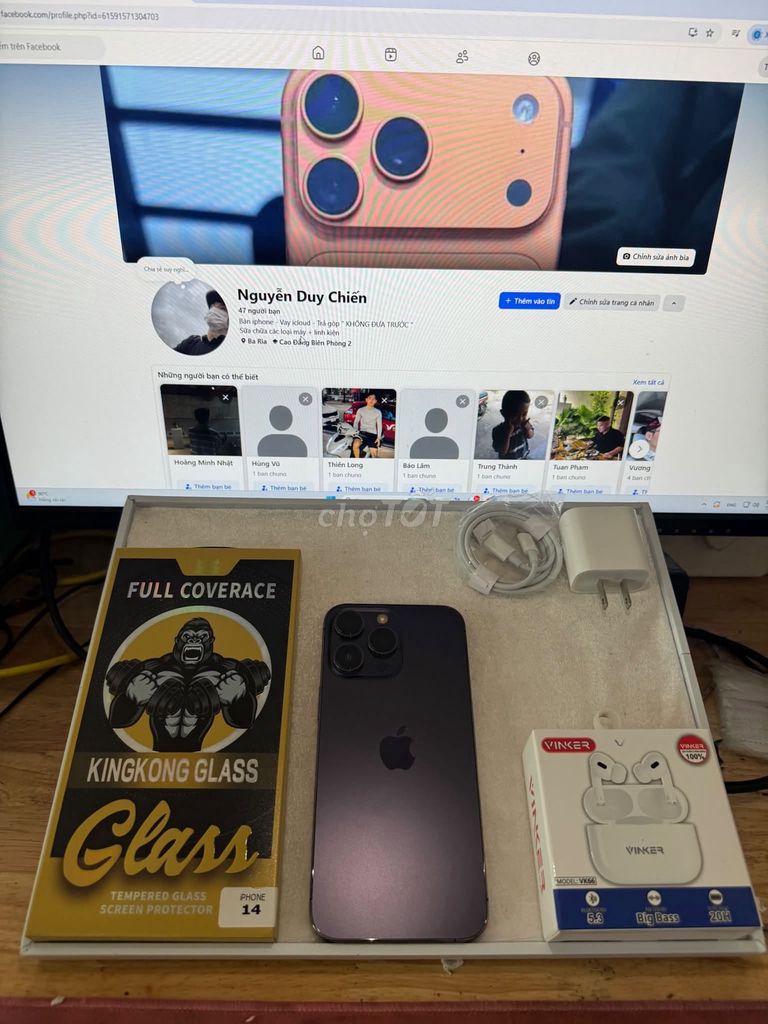 Apple iPhone 14 Pro Max 128GB Tím Việt Nam. Mua bán Điện thoại tại Thành phố Bà Rịa Bà Rịa - Vũng Tàu được đăng bởi Nguyễn Duy Chiến hình 1