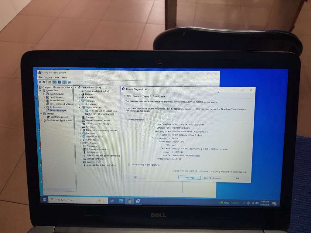 Dell Inspiron 7548 i7 15 inch 8GB/128GB. Mua bán Laptop tại Quận Tân Phú Tp Hồ Chí Minh được đăng bởi Lơi hình 1
