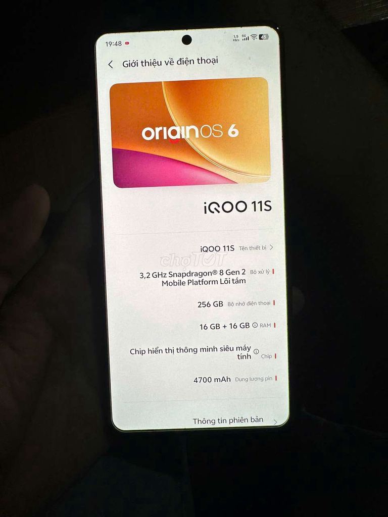 iQOO 11S 256GB Đen Snapdragon 8 Gen 2. Mua bán Điện thoại tại Huyện Đông Anh Hà Nội được đăng bởi gioa hình 1