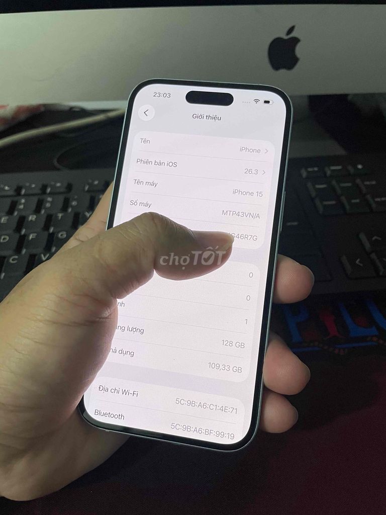 15 xanh nhạt vn/a 128G bảo hành 07/2026. Mua bán Điện thoại tại Huyện Châu Thành Bến Tre được đăng bởi Nhanh hình 1