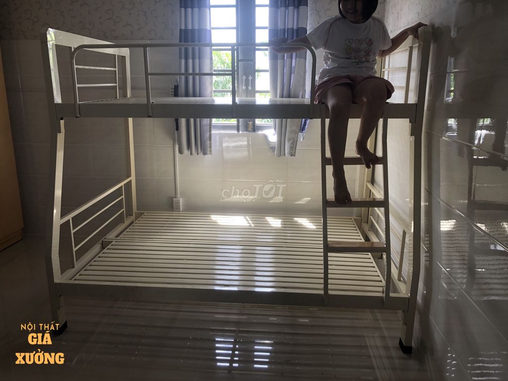 Giường ngủ giá rẻ - giường 2 tầng hộp sắt - rẻ. Mua bán Giường, chăn ga gối nệm tại Huyện Đức Hòa Long An được đăng bởi Nội thất giá xưởng TL hình 1