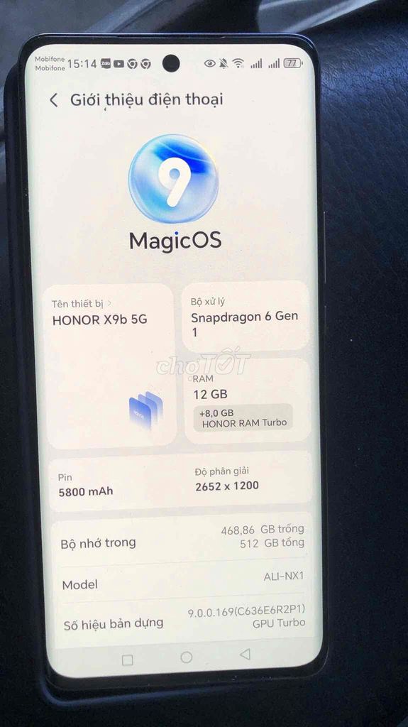 Honor X9B 5G 512GB Cam. Mua bán Điện thoại tại Quận Cẩm Lệ Đà Nẵng được đăng bởi Danang hình 1