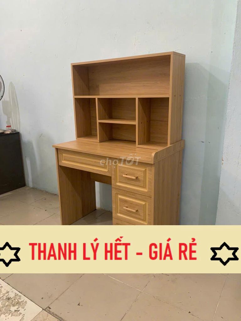 bàn văn phòng có kệ - bàn gổ mdf