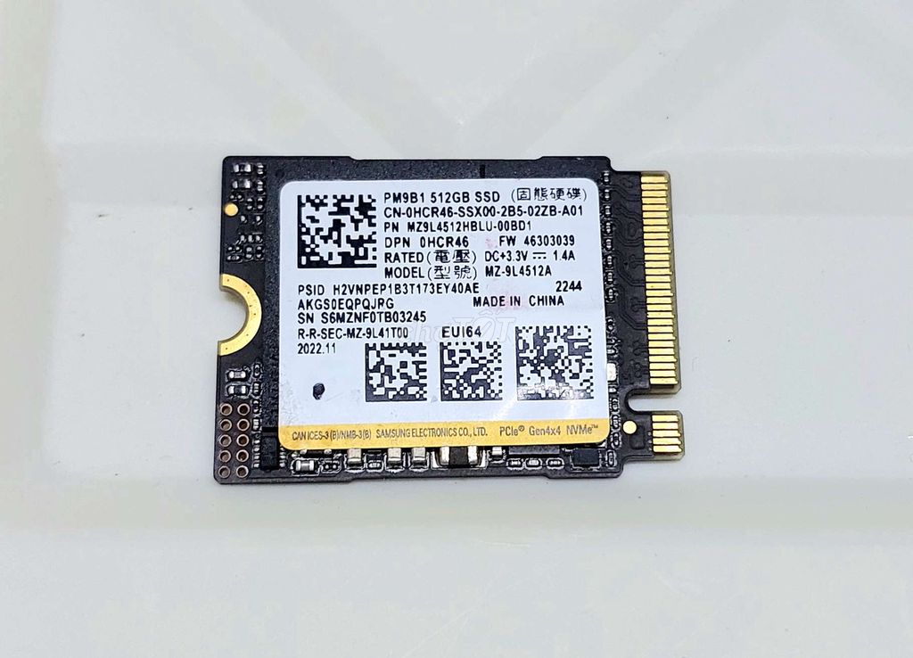 SSD 512GB Samsung PM9B1 NVMe Gen4 x4 2230