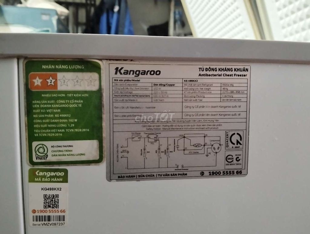 Tủ đông Kangaroo KG 498KX2 327L. Mua bán Tủ lạnh tại Huyện Thanh Trì Hà Nội được đăng bởi hà quang anh hình 1